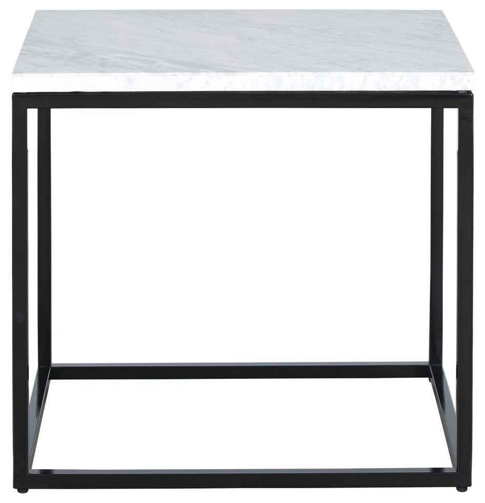Palliser Furniture, Julien Rectangular End Table, Black Base, White