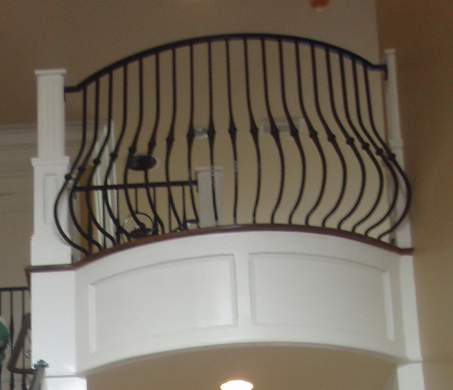 Interior Curved Wrought Iron Belly Style Balcony Rail