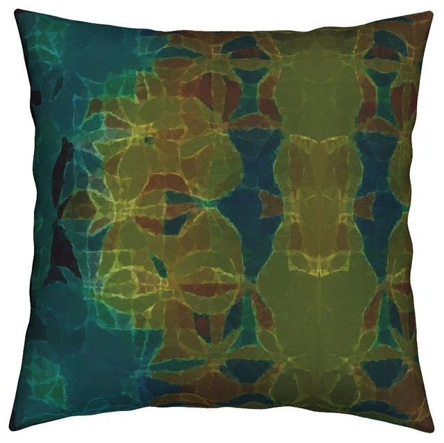 Abstract Retro Water Waves Throw Pillow Cover w Optional Insert by Roostery