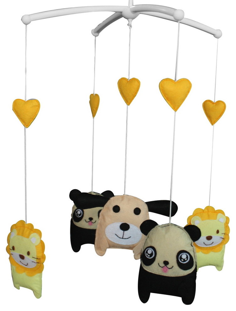 Cute Animals Hanging Bell Mobile Baby Bed Musical Crib Mobile