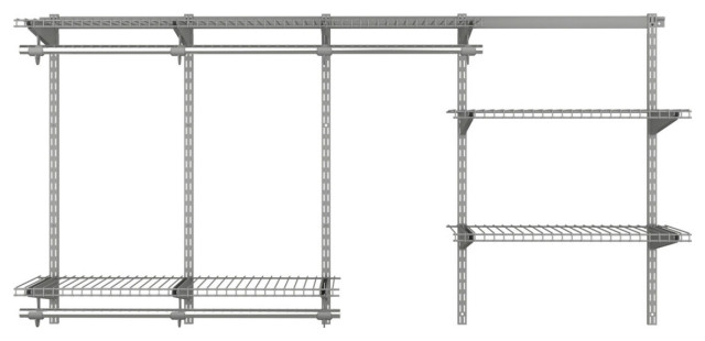 Custom Closet Organizer Kit 3 To 6 Ft Wall-Mounted Closet System W/Hang ...