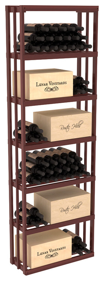 Rectangular Wine Storage Bin, Redwood, Cherry/Satin Finish