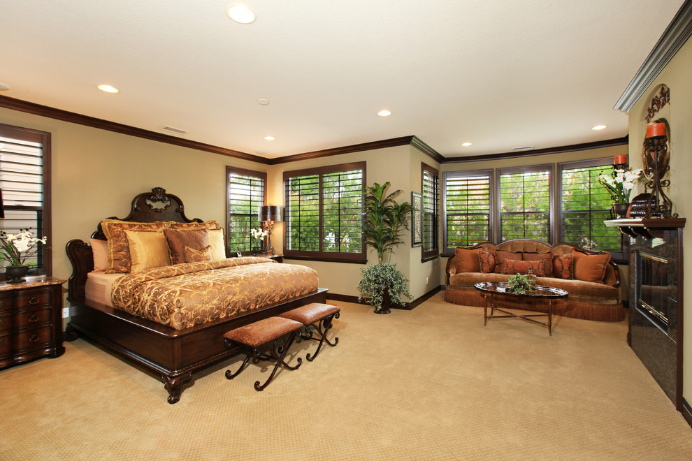 Design ideas for a tropical bedroom in Orange County.