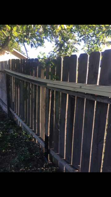 Reinforced Repaired Wood Fence