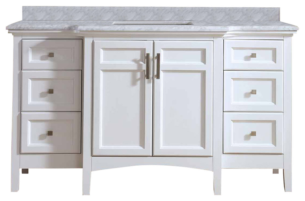 Hudson Single Vanity, 48" Transitional Bathroom Vanities And Sink