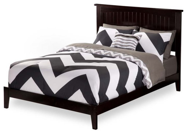 Leo And Lacey Twin Xl Panel Platform Bed In Espresso Transitional