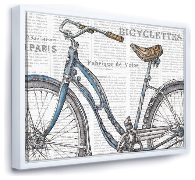 Paris France Bicycles Ii French Country Framed Print Framed Canvas Art ...