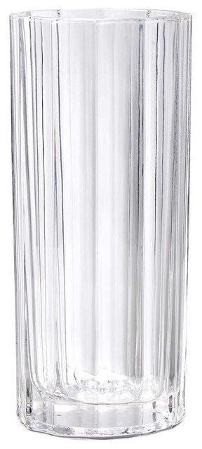 Set Of 2 Fluted Pattern Round Vase Measures 9 75 Tall And 4 25