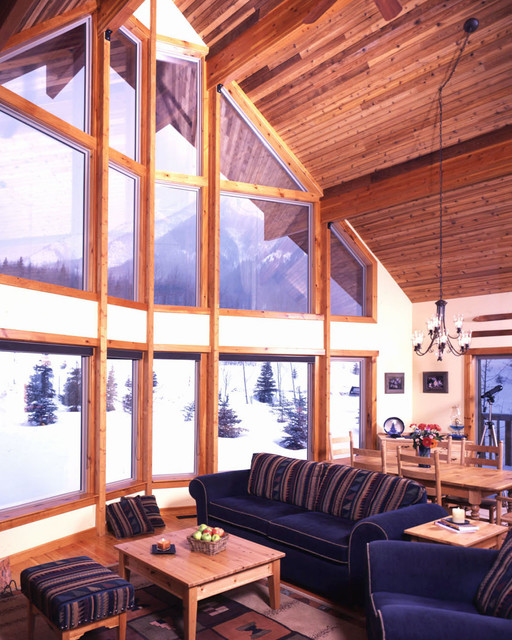 Lindal in snow rustic-living-room