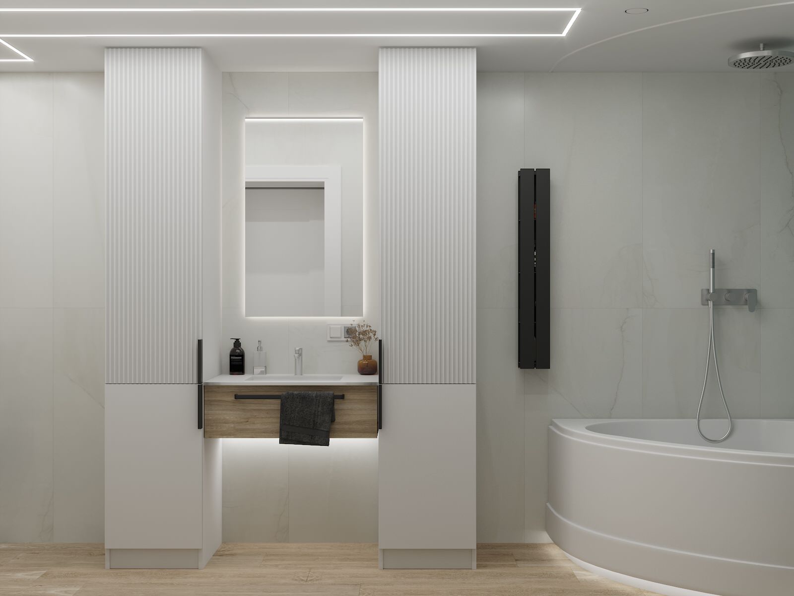 Визуализация дизайн-проекта квартиры 95 м кв, для пары с ребенком