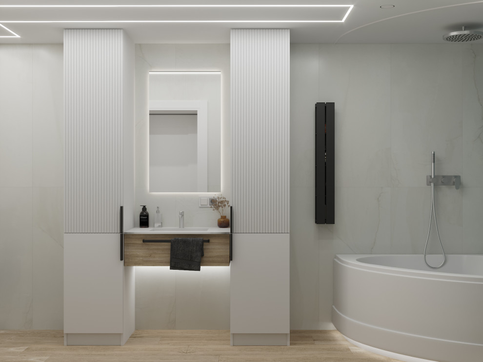 Визуализация дизайн-проекта квартиры 95 м кв, для пары с ребенком