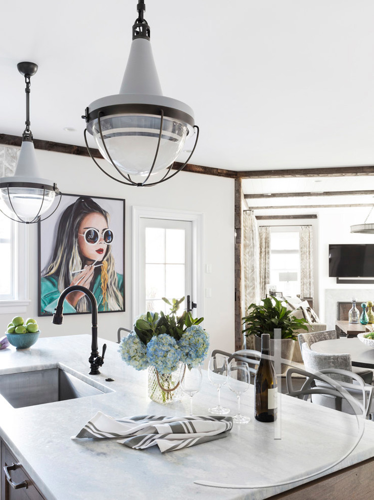 Transitional home design photo in Boston