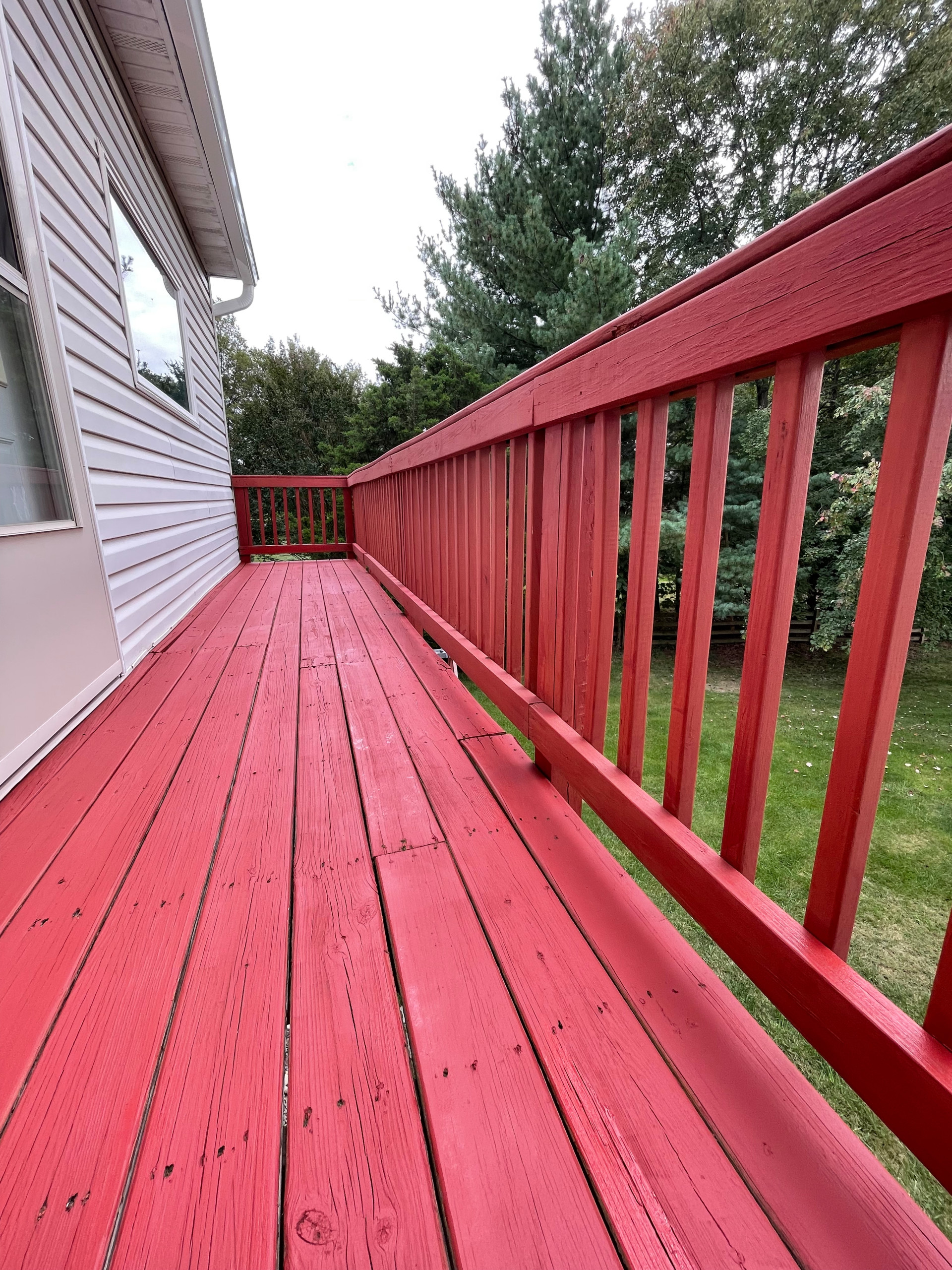 Deck stain and masonry repairs