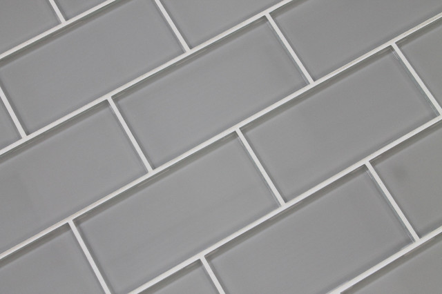 Pearl Gray 3x6 Glass Subway Tile, Light Gray Subway Tile