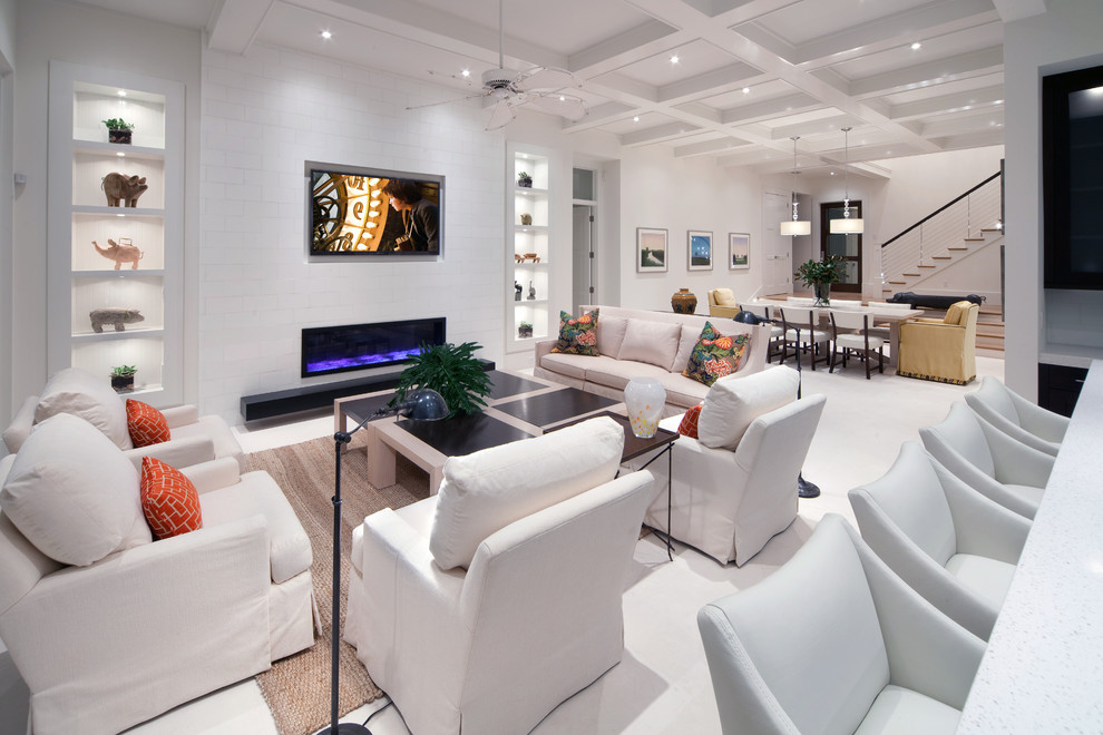 This is an example of a contemporary family room in Orlando.
