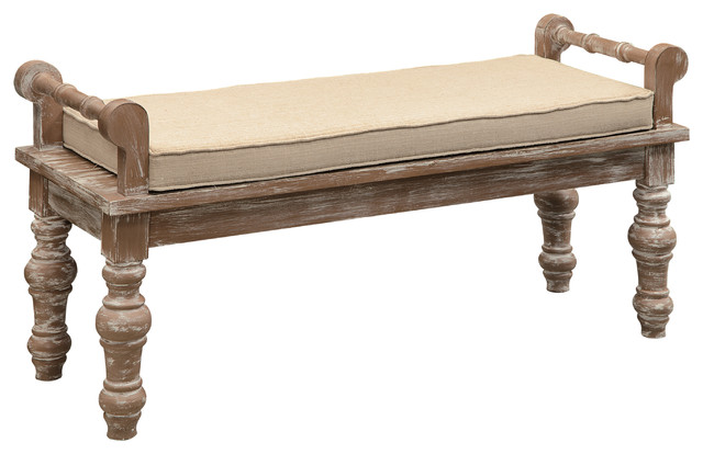 Crestview Nantucket Bench Farmhouse Accent And Storage Benches
