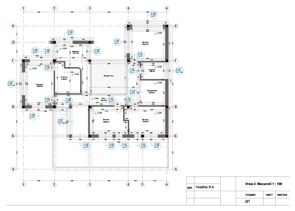 Размеры 2-го этажа