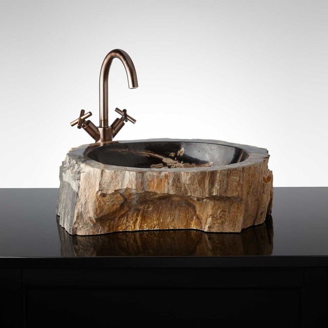 Wooden Bathroom Sinks : Sagittarii Petrified Wood Vessel Sink - Modern ...