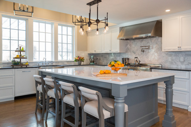 Quaint Cape becomes Sprawling Hamptons-Style Home - Craftsman - Kitchen ...