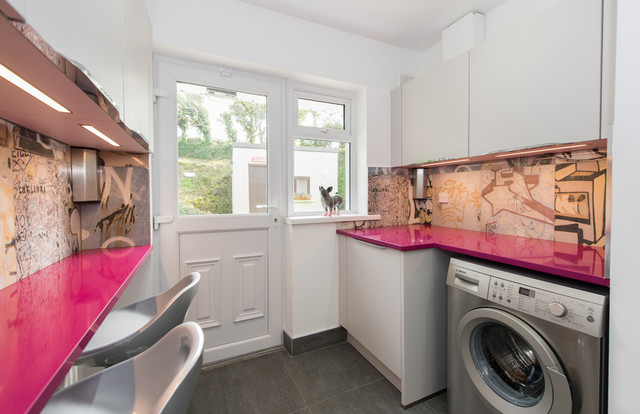 Banksy kitchen eclectic-kitchen