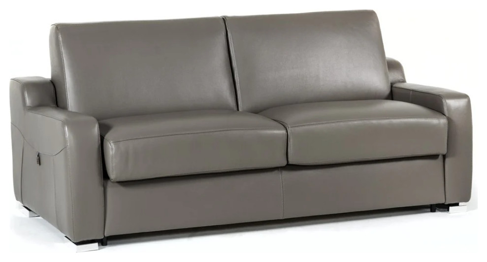 Adelle Modern Gray Leather Sofa Bed Contemporary Sleeper Sofas by V.S.D Furniture Houzz