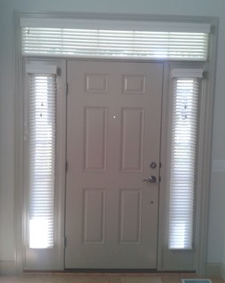 Sidelight Window Treatments - Blinds in Side Windows And Above The