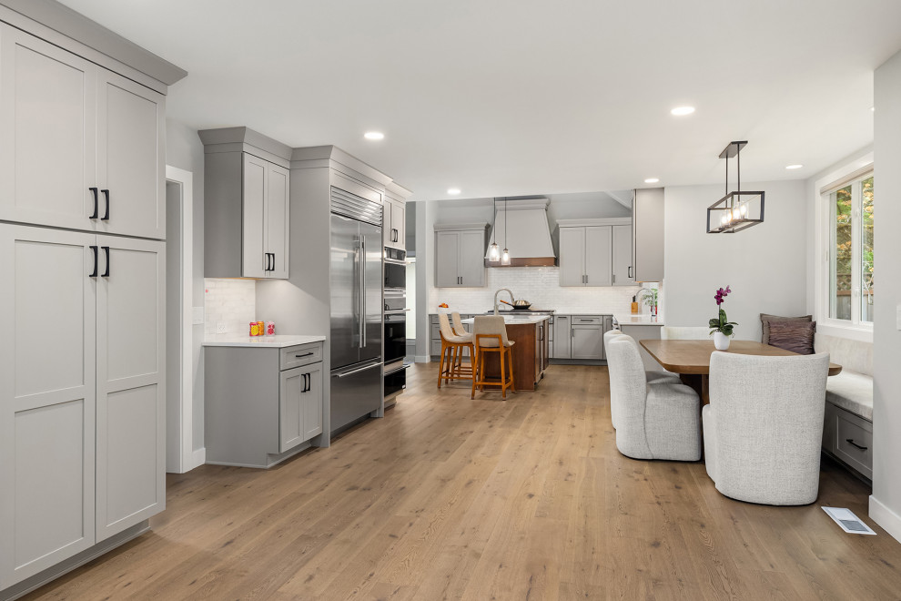 Inspiration for a transitional home design remodel in Seattle