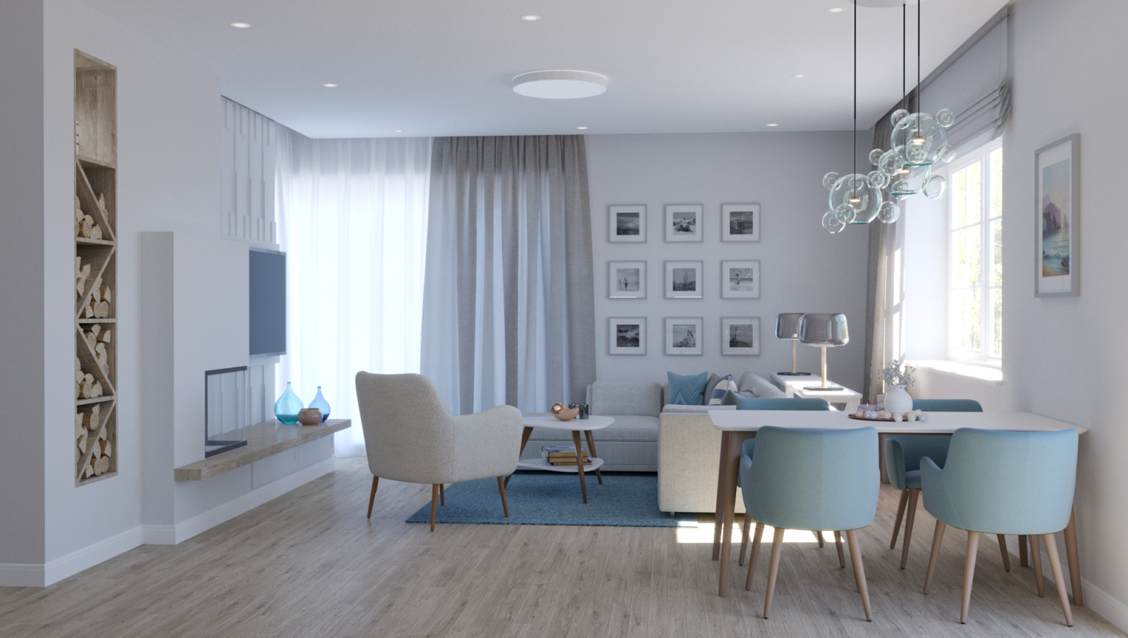 Дизайн кухни-гостиной в загородном доме