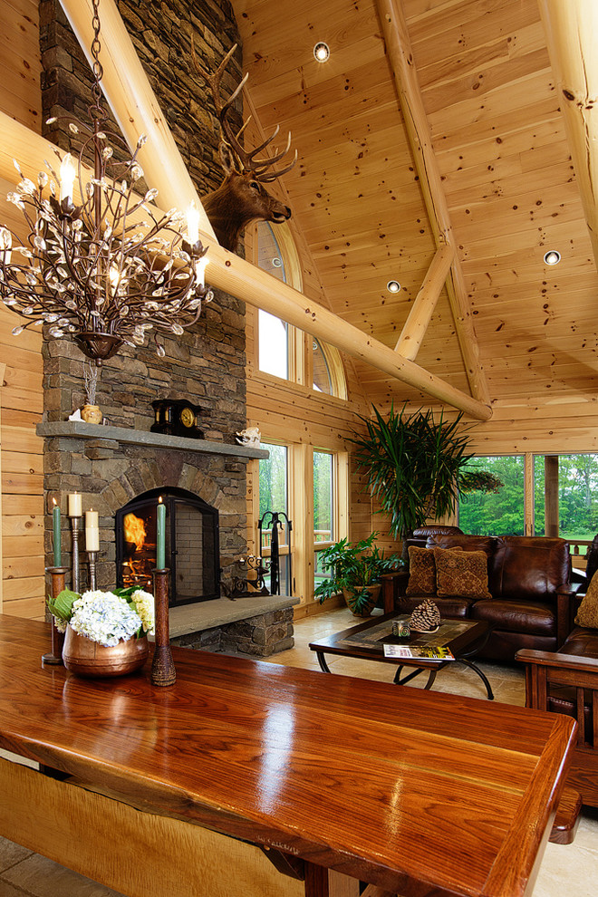 Photo of a country family room in New York.