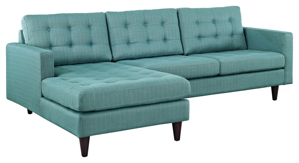 Modway Empress Left-Facing Upholstered Sectional Sofa, Laguna