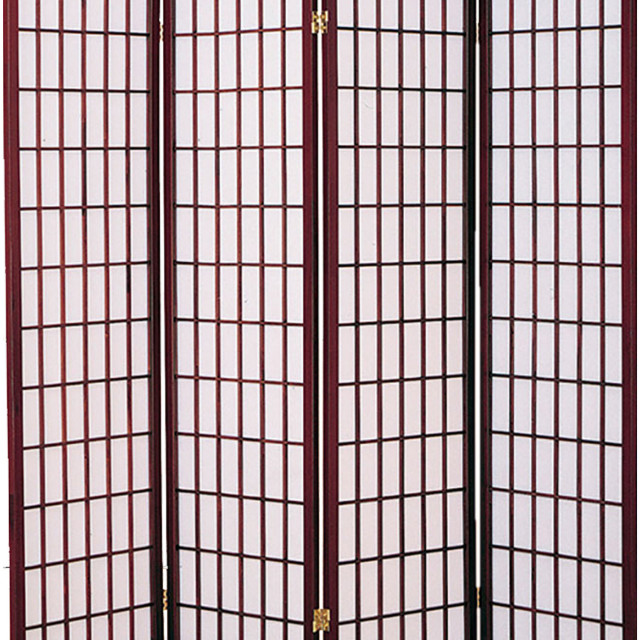 Panel Shoji Screen Room Divider 3-10 Panel (7 Panel, Black,) In
