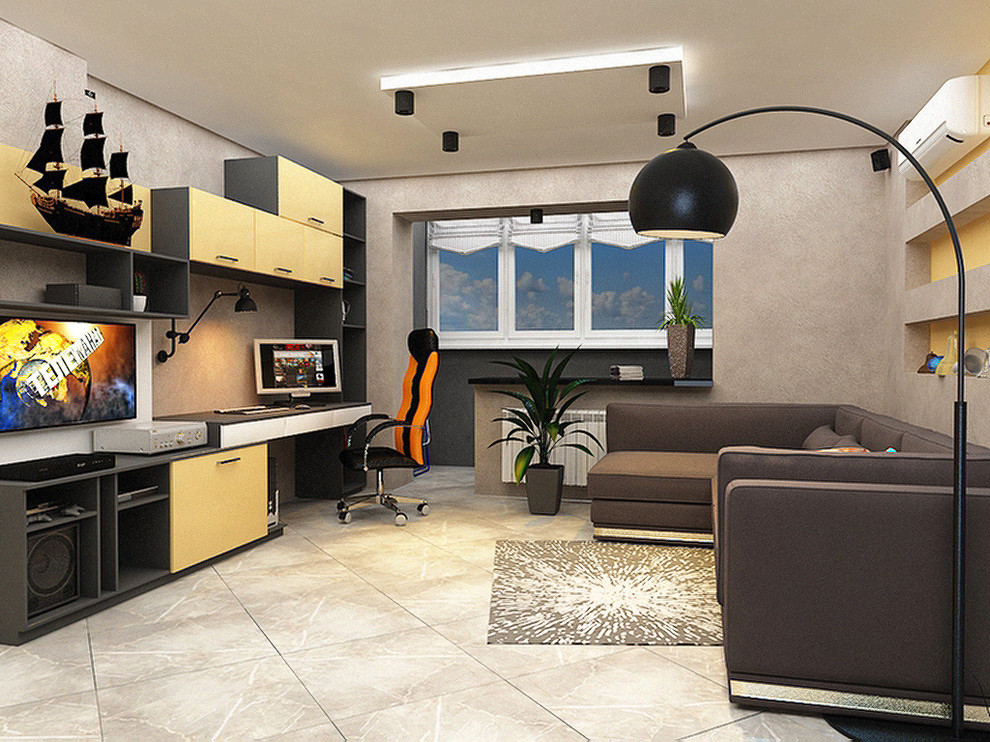 Дизайн-проект гостиной вид 1