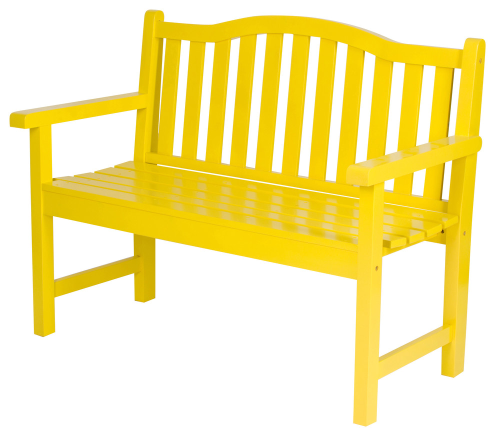 Belfort Garden Bench, Lemon Yellow