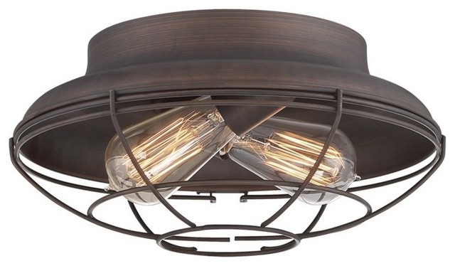 Millennium Lighting Neo Industrial 2 Light Flushmount Rubbed Bronze Millennium Lighting Neo Industrial 2 Light Flushmount Rubbed Bronze 5382 Rbz