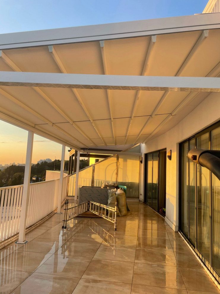 тентовая пергола на террасе