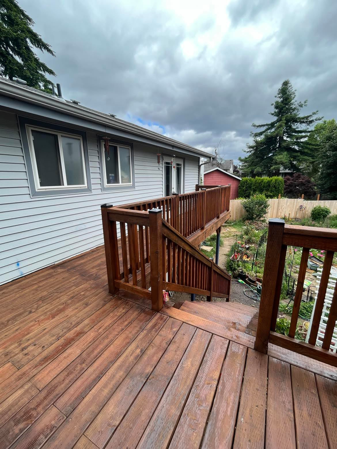 Deck Reconstruction, Stain & Roof Build