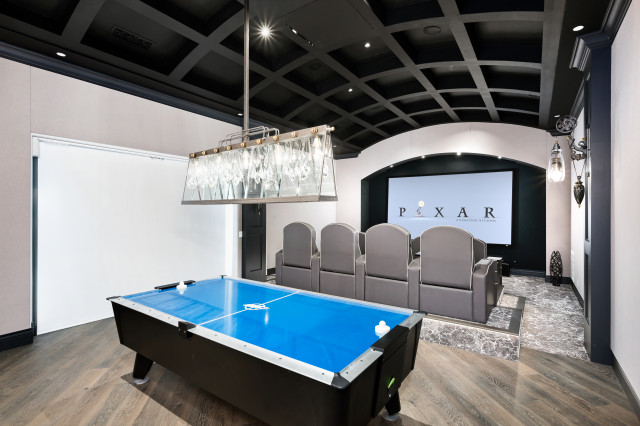 Home Theater Vaulted Ceiling - Midcentury - Home Theatre - Phoenix - by ...