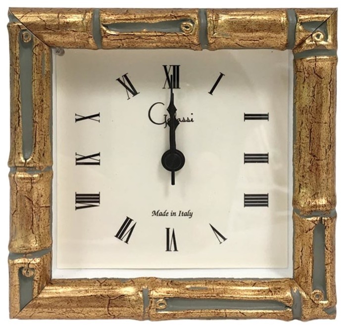 Wooden Faux Bamboo Square Clock - Asian - Alarm Clocks ...