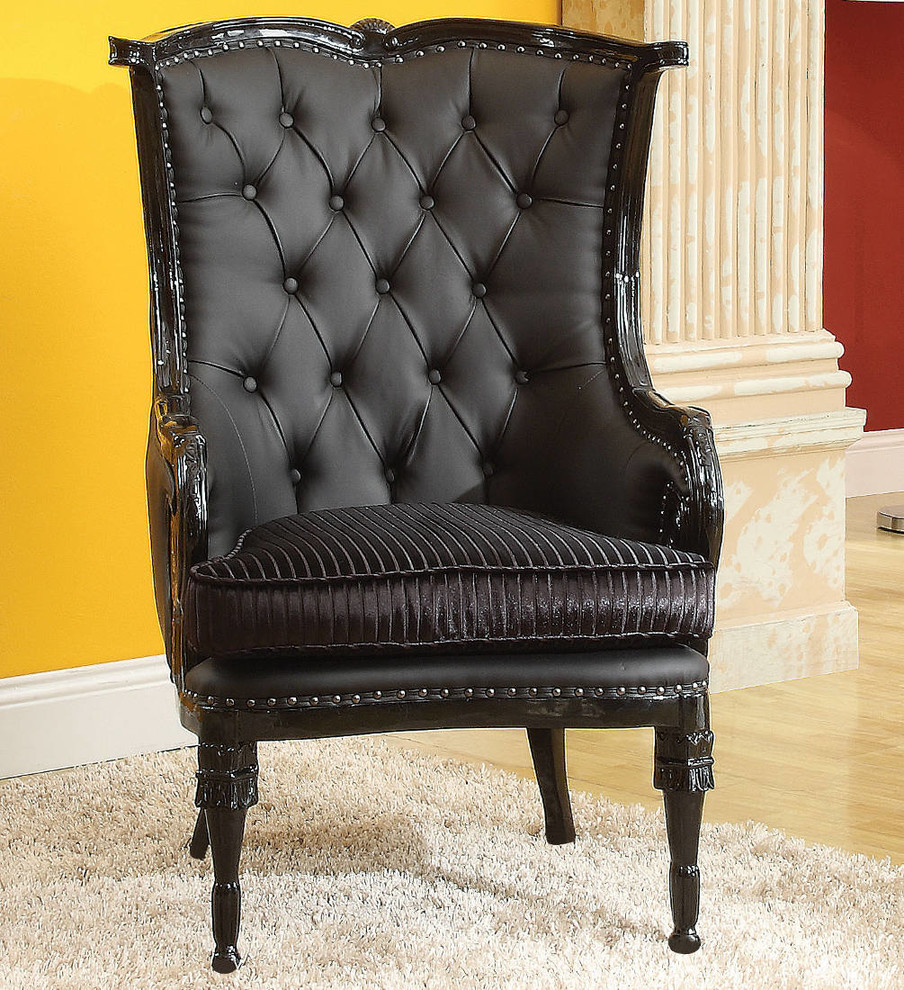 Pawnee Accent Chair in Black and Black PU
