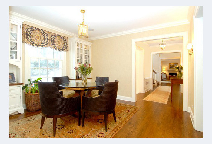 Transitional dining room photo in Miami