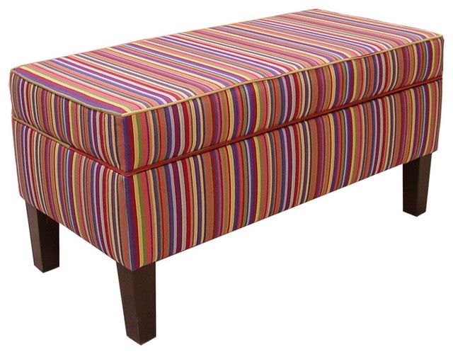 Made to Order Striped Storage Bench