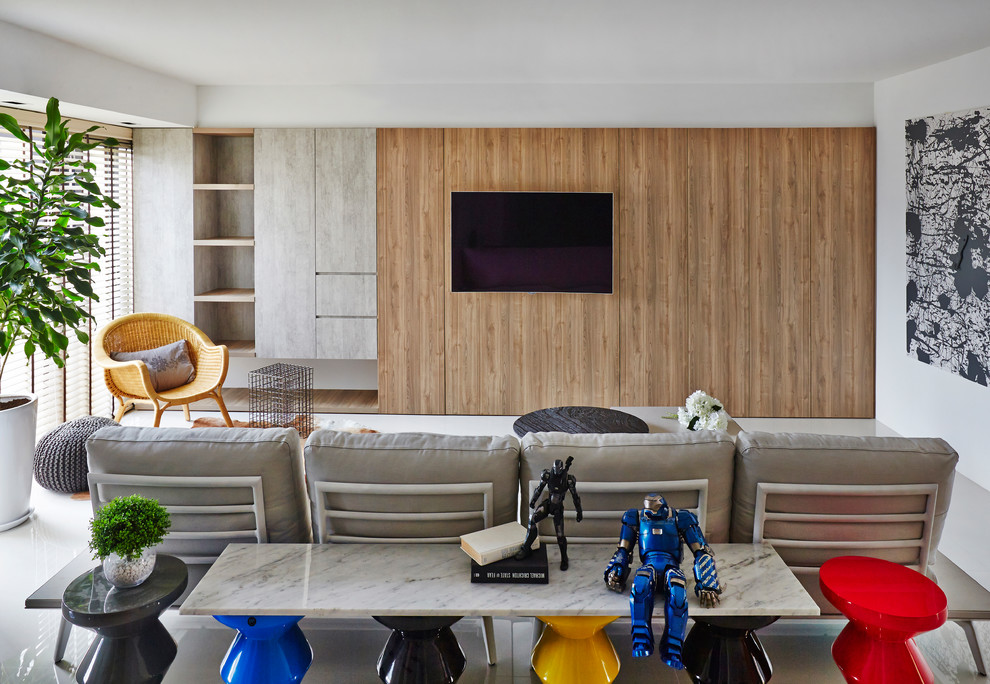 This is an example of a Scandinavian living room in Singapore.
