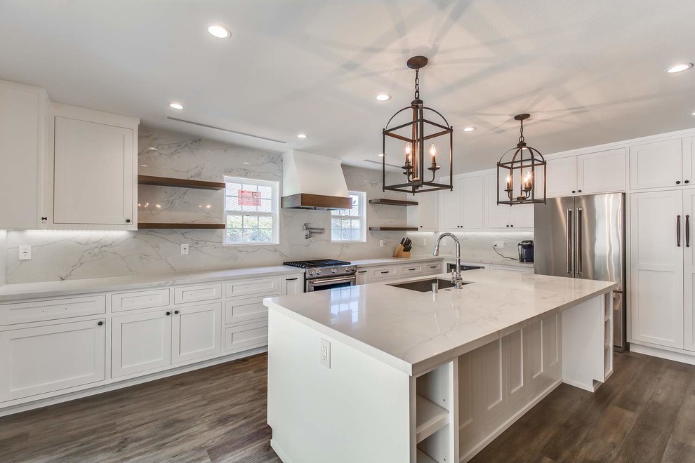 Modern White Quartz Kitchen Remodel, Orange CA - Contemporary - Kitchen ...