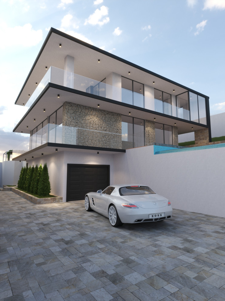 Дизайн дома (экстерьер) и дворовой территории на побережье