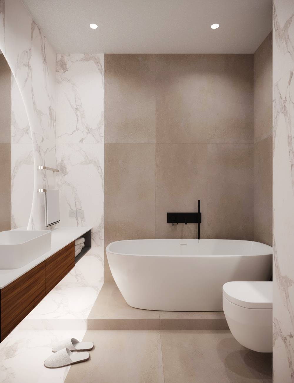 Кухня-гостиная для молодой пары в стиле Total minimalism