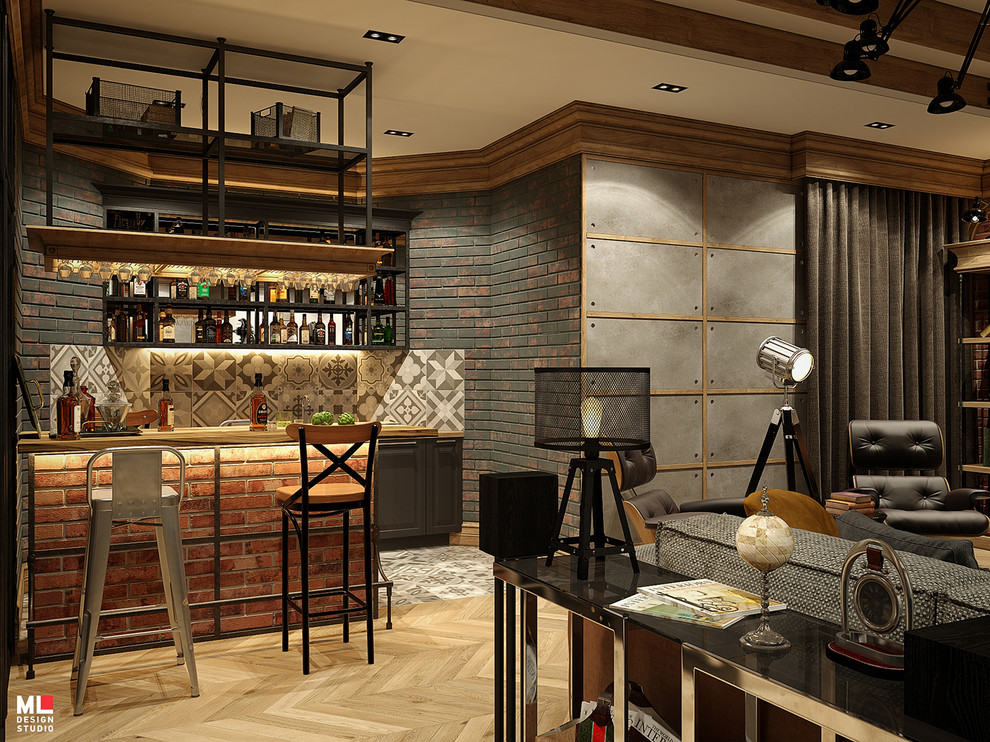 Интерьер трехэтажного дома. Цокольный этаж.