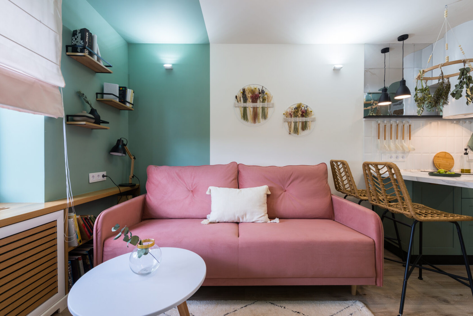 Комната: кухня, гостиная и спальня - ремонт для телепроекта