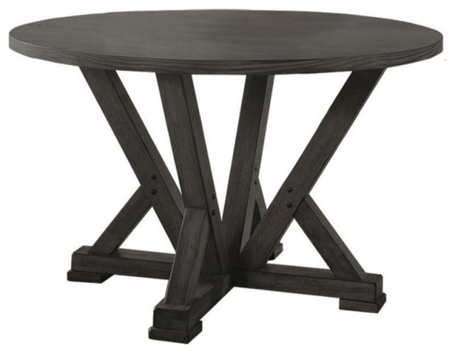 Master Solid Wood Round Dining Table, Best Master Furniture Weathered Grey Round Dining Table