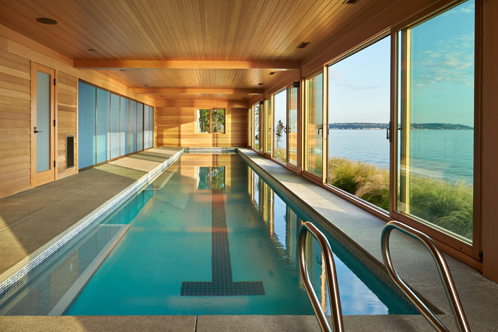 Design ideas for a beach style pool in Seattle.