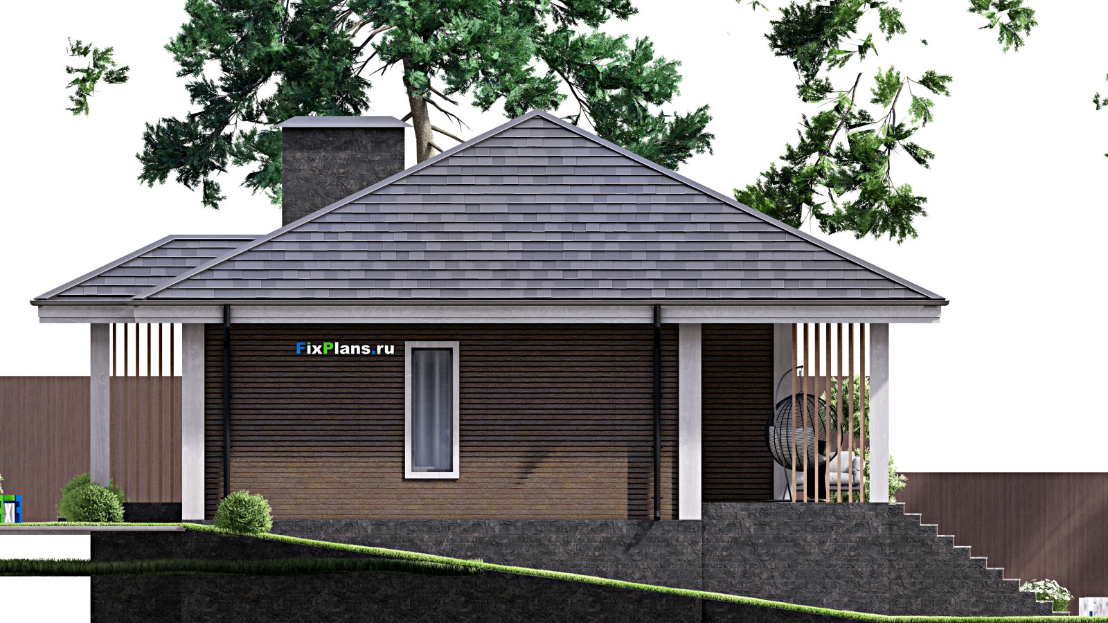 Проект одноэтажного дома 13х13м S118м2 F-14678